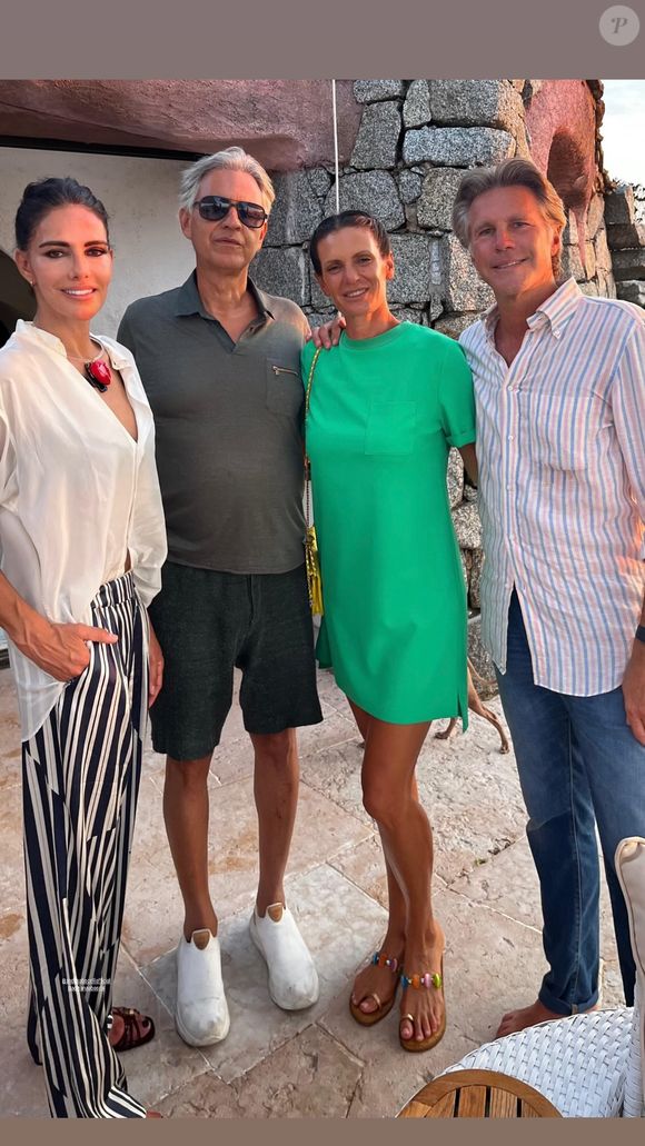 Emmanuel Philibert de Savoie avec sa compagne Adriana Abascal, Andrea Bocelli et sa femme Veronika sur l'île de Cavallo en Corse. Août 2025. @Instagram
