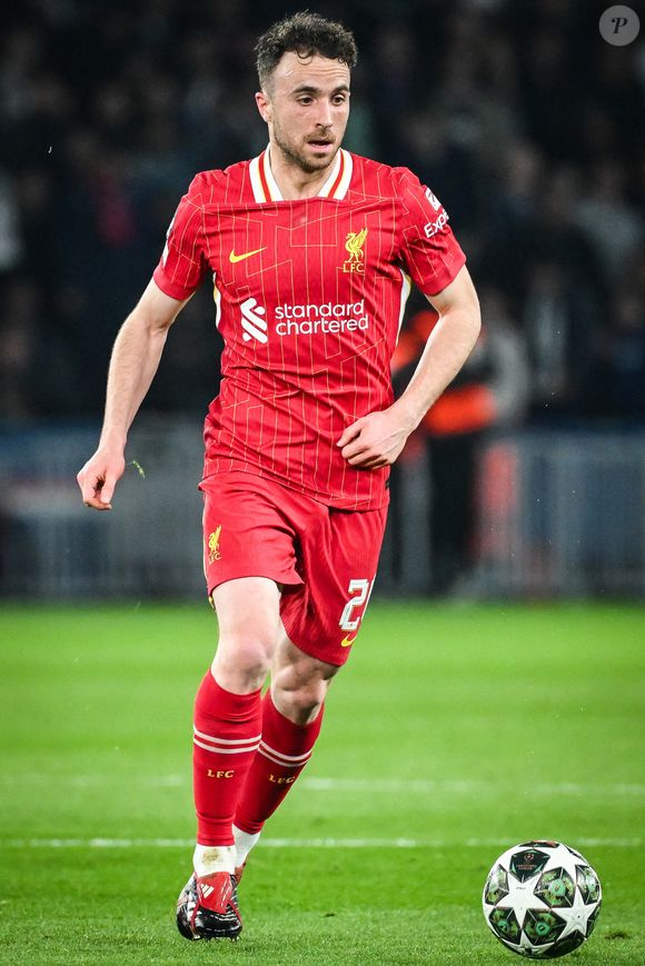 Diogo Jota lors du match de Ligue des champions entre le PSG et Liverpool le 5 mars 2025 à Paris.
©  Matthieu Mirville/ZUMA Press Wire)