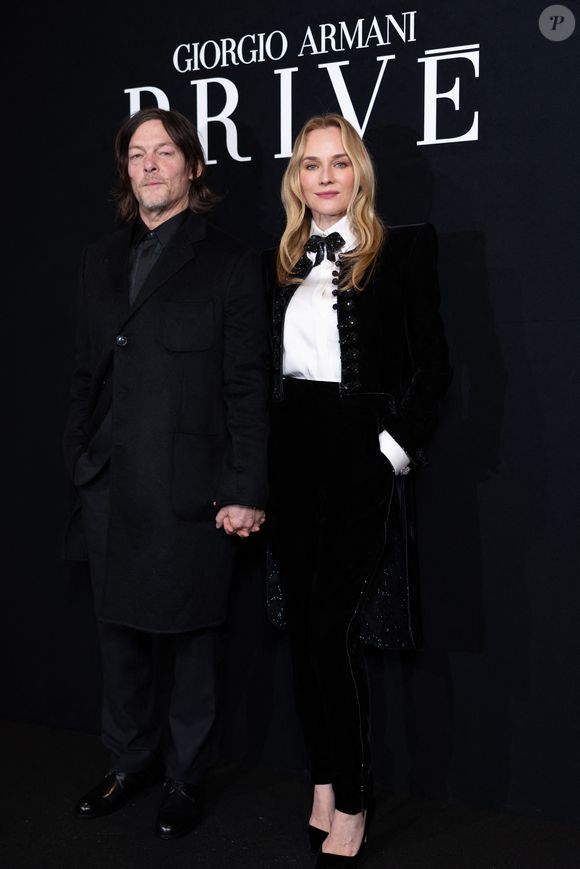 Plusieurs stars internationales étaient présentes, dont Diane Kruger et son compagnon Norman Reedus

Norman Reedus et sa compagne Diane Kruger au photocall du défilé Armani Privé "Collection Haute Couture Printemps/Eté 2026", lors de la Fashion Week de Paris, le 27 janvier 2026. © Julien Sarkissian / Bestimage