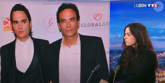 Capture d'écran d'Anouchka Delon qui a pris la parole face aux dernières accusations de son frère, Anthony sur le plateau du JT de Audrey Crespo-Mara sur TF1 le 7 janvier 2023. @TF1