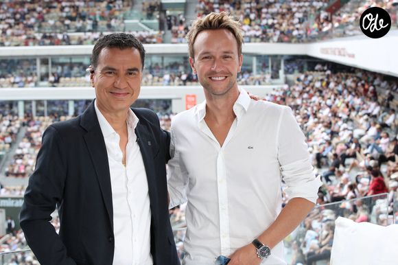 Laurent Luyat et Cyril Féraud - Plateau de France Télévision lors des Internationaux de France de Tennis de Roland Garros 2023 - Jour 15 à Paris le 11 Juin 2023.  © Bertrand Rindoff / Bestimage