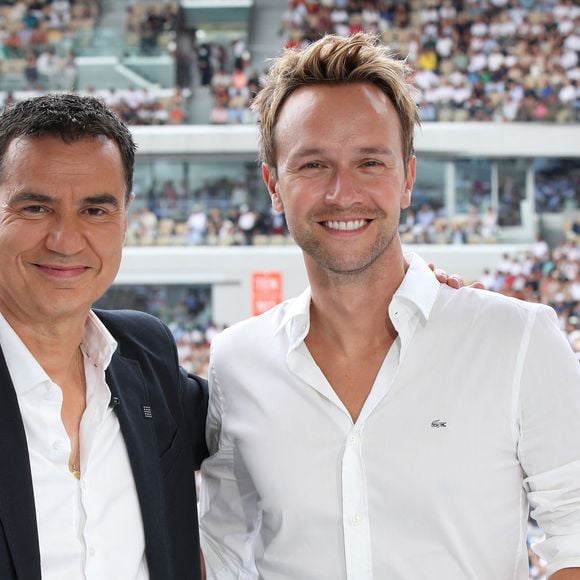Laurent Luyat et Cyril Féraud - Plateau de France Télévision lors des Internationaux de France de Tennis de Roland Garros 2023 - Jour 15 à Paris le 11 Juin 2023.  © Bertrand Rindoff / Bestimage