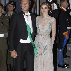Le prince Emmanuel Philibert de Savoie et la princesse Clotilde de Savoie (Clotilde Courau) - Arrivee des invites au diner de gala organise au Palais Grand-Ducal, a l'occasion du mariage du prince Guillaume de Luxembourg et la comtesse Stephanie de Lannoy a Luxembourg, le 19 octobre 2012.