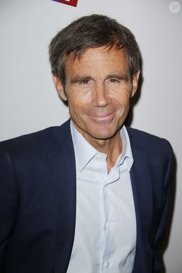 David Pujadas lors du photocall de la conférence de rentrée de la chaine LCI à Boulogne Billancourt le 30 août 2017. © Christophe Aubert via Bestimage