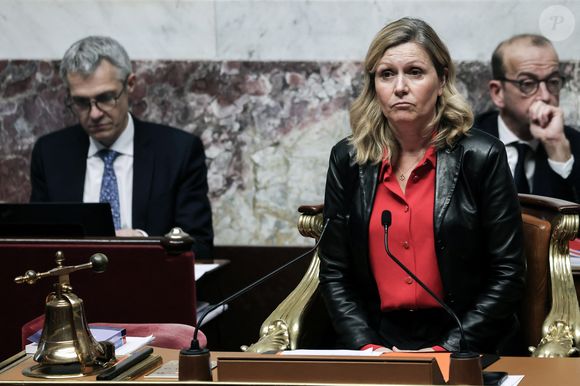 Yaël Braun-Pivet, présidente de l'assemblée nationale  le 4 décembre 2024.   © Stéphane Lemouton / Bestimage
