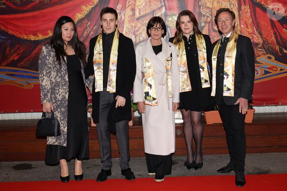 La princesse Stéphanie de Monaco, Louis et Marie Ducruet, Camille Gottlieb et Stéphane Bern lors de la soirée d'ouverture de la 47ème édition du Festival International du Cirque de Monte-Carlo à Monaco, le 17 janvier 2025. © Jean-Charles Vinaj/Pool Monaco/Bestimage