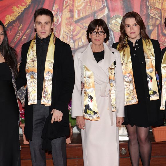 La princesse Stéphanie de Monaco, Louis et Marie Ducruet, Camille Gottlieb et Stéphane Bern lors de la soirée d'ouverture de la 47ème édition du Festival International du Cirque de Monte-Carlo à Monaco, le 17 janvier 2025. © Jean-Charles Vinaj/Pool Monaco/Bestimage