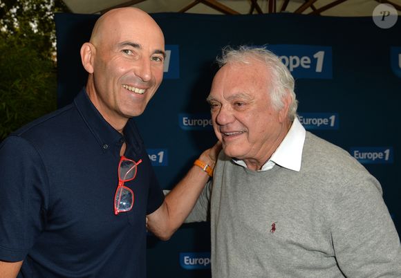 Nicolas Canteloup et Laurent Cabrol à la conférence de presse de la rentrée du pôle radio "Europe 1, RFM et Virgin Radio" au Lagardère Paris Racing à Paris, le 12 septembre 2017.
© Ramsamy Veeren/Bestimage