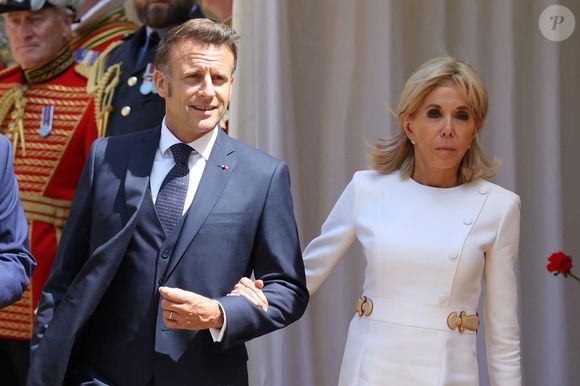 Cérémonie d’accueil à Windsor d'Emmanuel Macron (président de la République Française) et de Brigitte Macron au château de Windsor par le Le roi Charles III d'Angleterre et Camilla Parker Bowles, reine consort d'Angleterre, Le prince William, prince de Galles, et Catherine (Kate) Middleton, princesse de Galles, et visite de la Royal Collection, le 8 juillet 2025. 
© Ludovic Marin / Pool / Bestimage