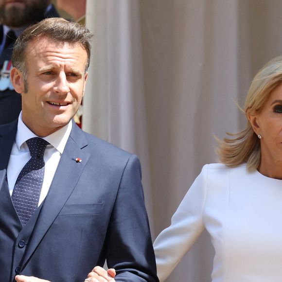 Cérémonie d’accueil à Windsor d'Emmanuel Macron (président de la République Française) et de Brigitte Macron au château de Windsor par le Le roi Charles III d'Angleterre et Camilla Parker Bowles, reine consort d'Angleterre, Le prince William, prince de Galles, et Catherine (Kate) Middleton, princesse de Galles, et visite de la Royal Collection, le 8 juillet 2025. 
© Ludovic Marin / Pool / Bestimage