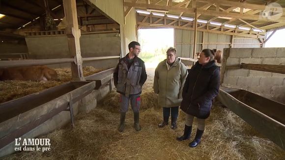 Justine, Véronique et Patrice dans L'amour est dans le pré (Saison 18) en 2023.
(Capture d'écran M6)