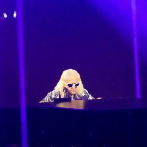 Exclusif - Michel Polnareff fête son anniversaire (79 ans) avec son fils Louka sur la scène de l'Accor Arena (Bercy) à Paris le 3 juillet 2023. POUR INFOS VOIR VENDEUR
