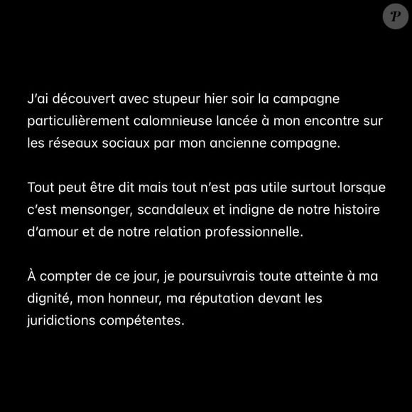 Capture d'écran du post Instagram de Gia Martinelli.