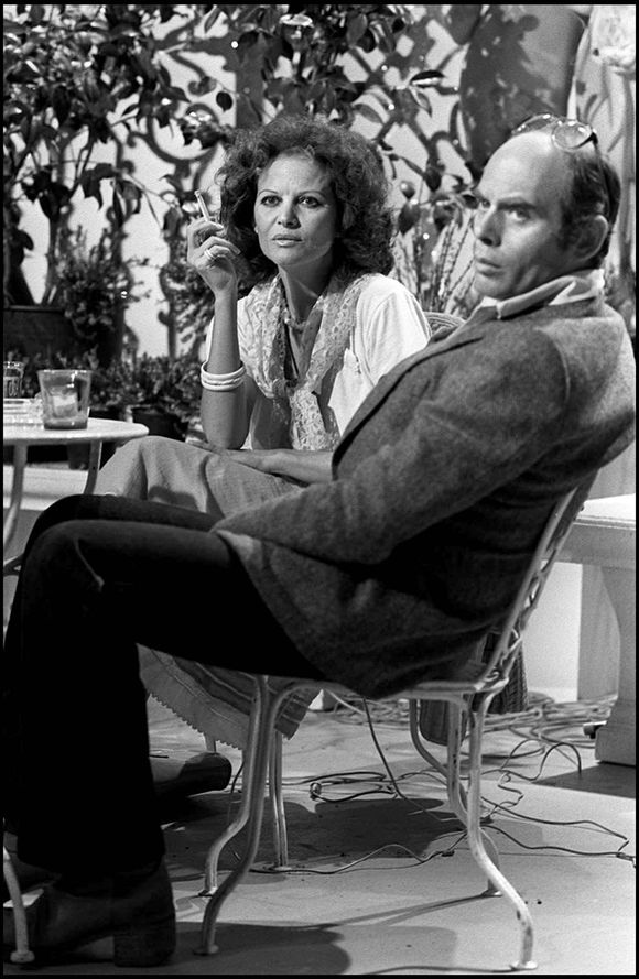 L'actrice Claudia Cardinale et son ex-mari, invités sur la chaîne Antenne 2. 

©Bestimage