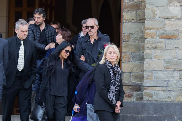 Anggun et son compagnon Christian Kretschmar -  Obsèques de Maurane en l'église Notre-Dame des Grâces à Woluwe-Saint-Pierre en Belgique le 17 mai 2018. ALAIN ROLLAND/ IMAGEBUZZ/ BESTIMAGE