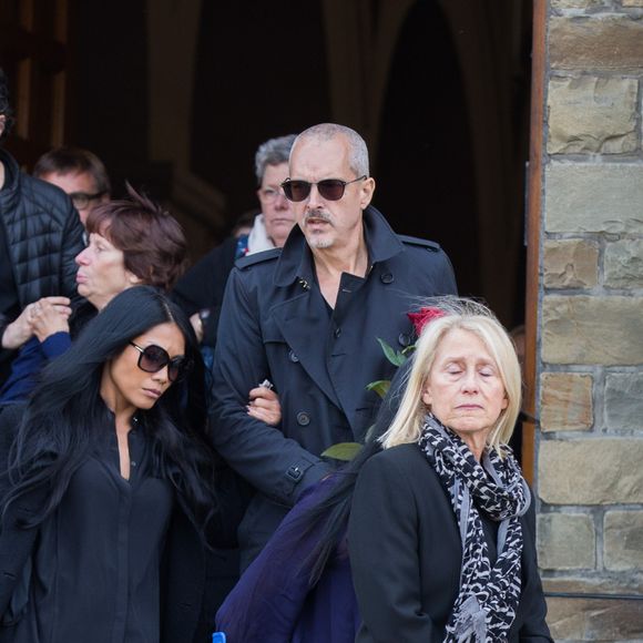 Anggun et son compagnon Christian Kretschmar -  Obsèques de Maurane en l'église Notre-Dame des Grâces à Woluwe-Saint-Pierre en Belgique le 17 mai 2018. ALAIN ROLLAND/ IMAGEBUZZ/ BESTIMAGE