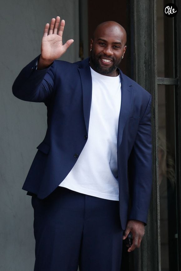 Teddy Riner - Réception de l'équipe du Paris Saint-Germain (PSG) à l'occasion de leur titre de vainqueur de la Ligue des Champions 2024-2025 au palais de l'Elysée à Paris, France © Christophe Clovis / Bestimage