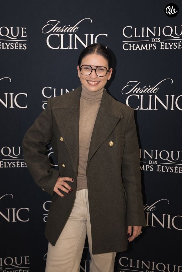 Lucie Bernardoni au photocall pour la soirée "Inside Clinic" à la clinique des Champs Elysées, à Paris, France, le 8 octobre 2025. © Florian Lavielle/Bestimage