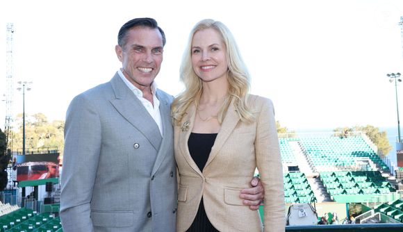 Charles Philippe d'Orléans et sa compagne Naomie durant la finale homme du tournoi Rolex Monte Carlo Masters 2023 à Roquebrune-Cap-Martin le 16 avril 2023. En s’imposant devant Holger Rune (5-7, 6-2, 7-5), Andrey Rublev a décroché son tout premier Masters 1000. © Claudia Albuquerque/Bestimage