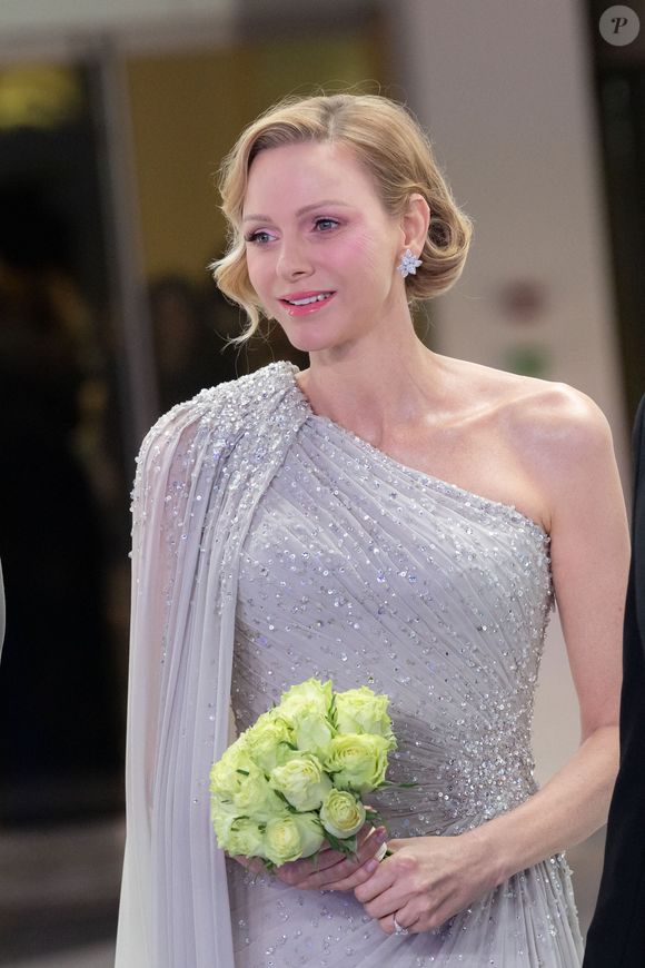S.A.S. la princesse Charlène de Monaco assiste à la 70e édition du Bal de la Rose au Sporting Club de Monte-Carlo à Monaco, le 21 mars 2026. © Olivier Huitel/Pool Monaco/Bestimage