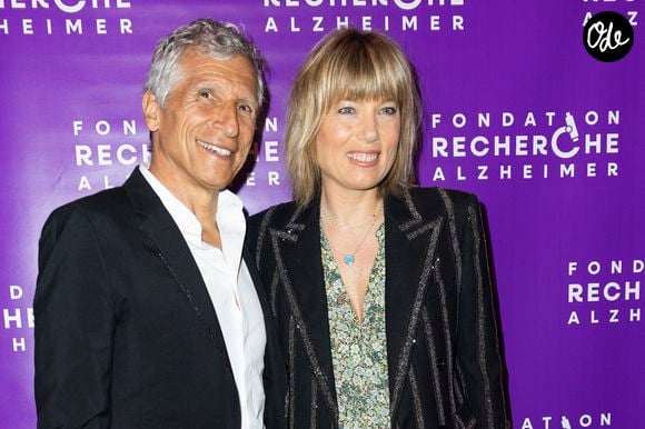 Nagui et sa femme Mélanie Page - Photocall du Gala de la Fondation Recherche Alzheimer placée sous le signe de l’émotion et du partage avec un concert unique sur le thème "2 générations chantent pour la 3ème" à l’Olympia à Paris le 17 mars 2025. © Olivier Borde - Bertrand Rindoff/Bestimage