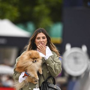 Camille Cerf (Miss France 2015 et Ambassadrice du LGCT-LPEJ 2022) et son chien Romeo - 8ème édition du "Longines Paris Eiffel Jumping" au Champ de Mars à Paris, le 25 juin 2022. © Jean-Baptiste Autissier/Panoramic/Bestimage