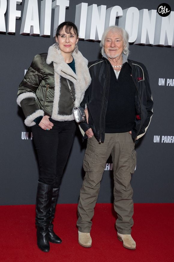 Muriel Megevand et Hugues Aufray assistent à la première parisienne du film « Un Parfait Inconnu - A Complete Unknown » au Grand Rex, le 15 janvier 2025 à Paris, en France. Photo de Nasser Berzane/ABACAPRESS.COM
