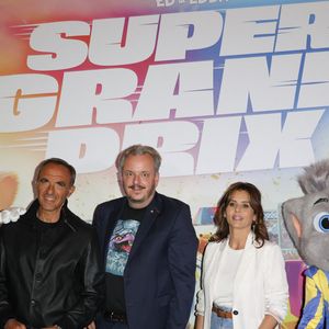 Nikos Aliagas, Michael Mack et Faustine Bollaert - Avant-première du film "Super Grand Prix" au cinéma le Grand Rex à Paris le 28 septembre 2025. © Coadic Guirec/Bestimage