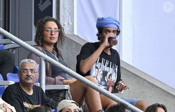Eleejah Noah - Les célébrités assistent aux épreuves d'athlétisme lors des Jeux Olympiques de Paris2024 (JO), le 8 août 2024. © Perusseau-Jacovides / Bestimage
