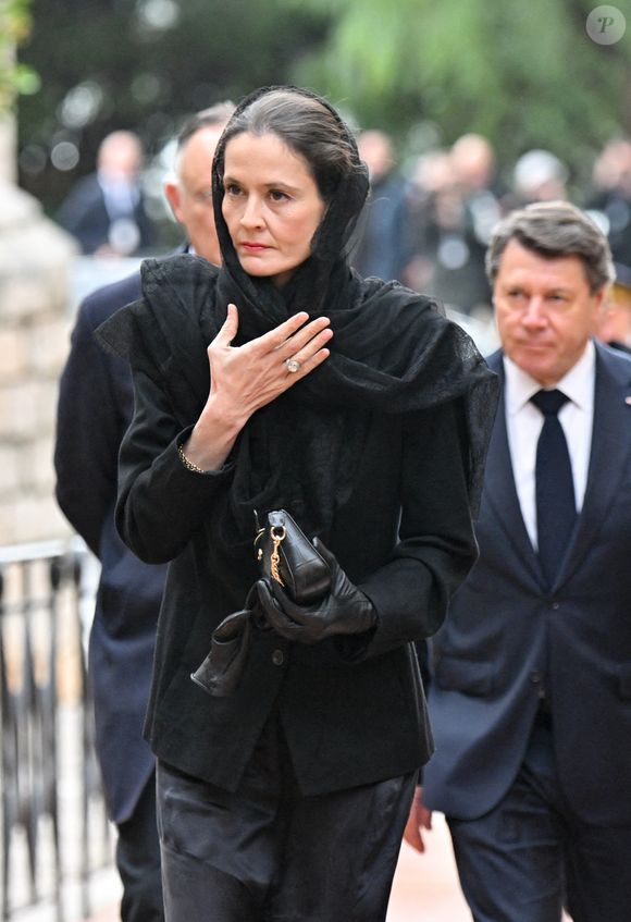Magdalena de Tornos (femme de l'ambassadeur de France à Monaco, J. d'Haussonville) - Obsèques de Didier Guillaume (ancien ministre de l'Agriculture entre 2018 et 2020 et ancien Ministre d'Etat de Monaco 2024–2025) en la cathédrale Notre-Dame-Immaculée de Monaco le 23 janvier 2025. © Bruno Bebert/Bestimage