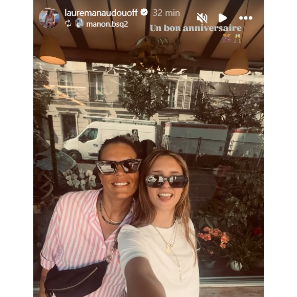 Laure Manaudou pose avec sa fille Manon, 15 ans et déjà très grande dont le papa est Frédérick Bousquet, sur Instagram.