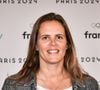 "J’aimerais bien faire un marathon un jour. Au-delà du sportif, il y a aussi le mental qui joue vraiment dedans" a-t-elle confié.
La nageuse française Laure Manaudou pose pour un photocall avant la conférence de presse de France Télévision "Paris 2024" à Paris le 11 juin 2024. Photo by Firas Abdullah/ABACAPRESS.COM