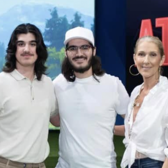 Céline Dion avec ses deux fils, Eddy et Nelson. Photo : Facebook/Céline Dion