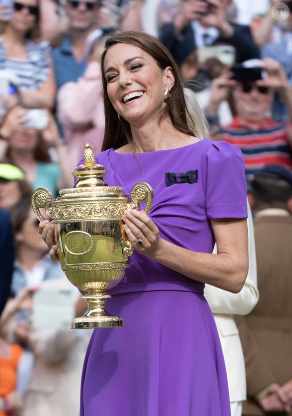 Kate Middleton lors de la finale Hommes du tournoi de tennis de Wimbledon le 14 juillet 2024. ©Dana Press / Bestimage