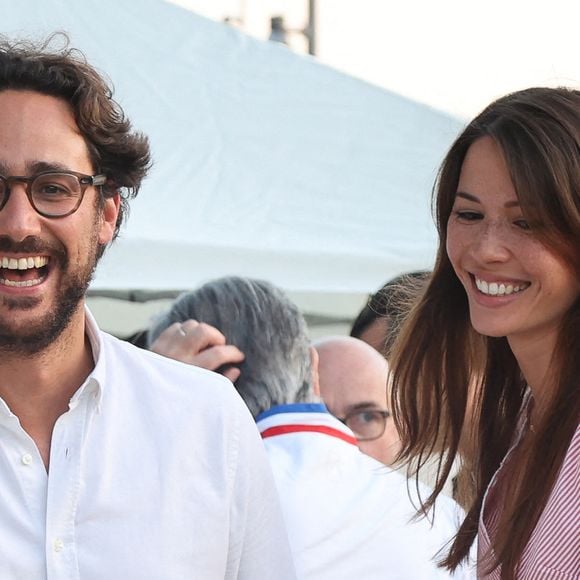 Thomas Hollande et Émilie Broussouloux assistent à la « Gastronomic Petanque Party » à la Paris Yacht Marina le 21 juin 2022 à Paris, en France. Photo de Nasser Berzane/ABACAPRESS.COM