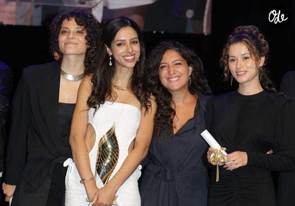 Ava Baya, Hanaël El Yousfi, Gabrielle Cohen et Melissa Guers (Prix ​​du public Valois) lors de la cérémonie de clôture lors de la 19ème édition du festival du film francophone d'Angoulême, France, le 29 août 2026. © Coadic Guirec/Bestimage