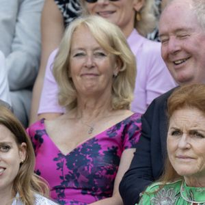 Sarah, duchesse d'York, assistant au premier jour de Wimbledon avec sa fille, la princesse Béatrice. Photo by GOFF / bestimage