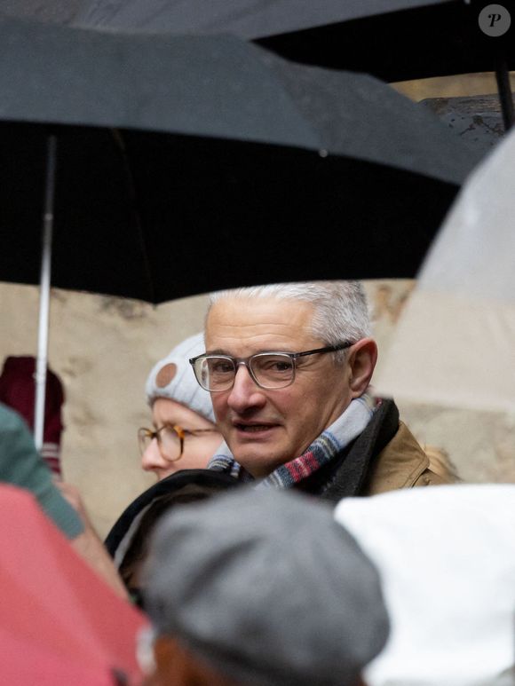 Philippe Vedovini aux obsèques du petit Emile à Saint-Maximin-la-Sainte-Baume, France. Les grands-parents d'Emile Soleil, Philippe Vedovini et son épouse, ont été placés en garde à vue pour "homicide volontaire" et "recel de cadavre" dans l'affaire de la disparition du petit garçon. Photo by Shootpix/ABACAPRESS.COM