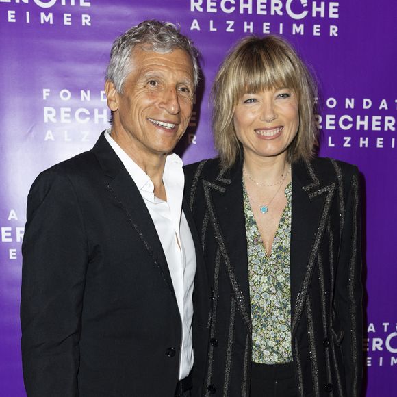 Nagui et sa femme Mélanie Page - Photocall du Gala de la Fondation Recherche Alzheimer placée sous le signe de l’émotion et du partage avec un concert unique sur le thème "2 générations chantent pour la 3ème" à l’Olympia à Paris le 17 mars 2025. © Olivier Borde - Bertrand Rindoff/Bestimage