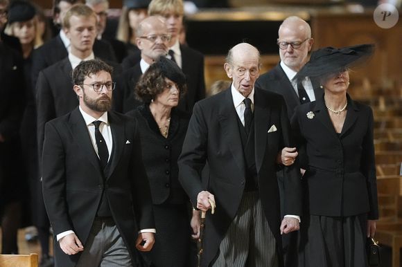 Le duc de Kent (Le prince Edward, duc de Kent) arrive à la cathédrale Westminster, dans le centre de Londres, pour assister à la messe de requiem célébrée en l'honneur de la duchesse de Kent. 16 septembre 2025. © PA Photo/ Bestimage.