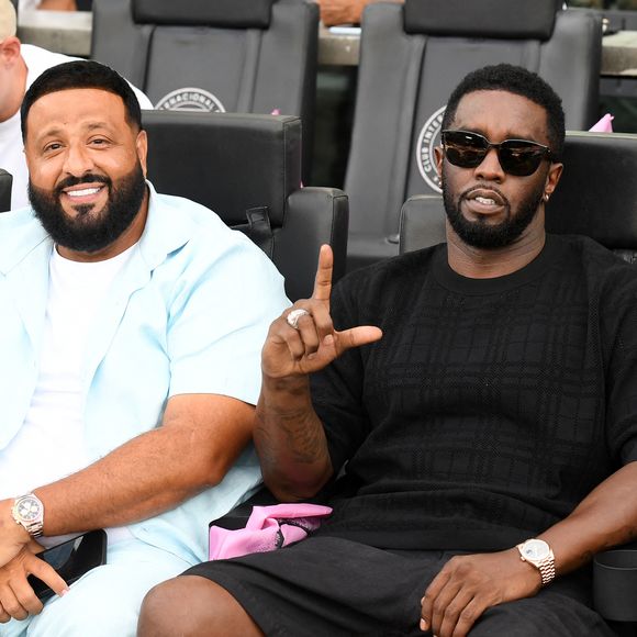 DJ Khaled et Sean Combs (Puff Daddy, P. Diddy) - Les célébrités assistent au match de l'Inter Miami face à Atlanta United (4-0) en Leagues Cup à Fort Lauderdale, le 25 juillet 2023. ©AGENCE / BESTIMAGE