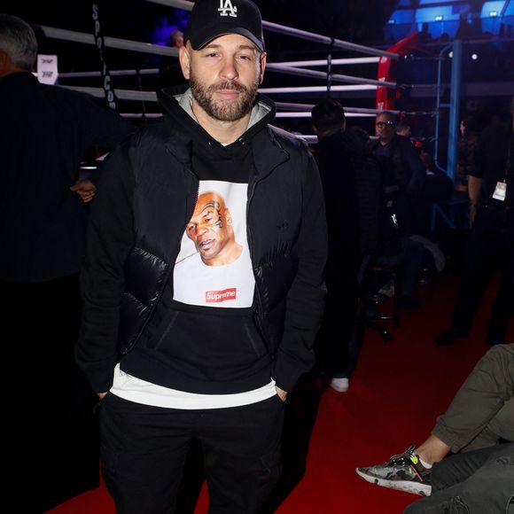 Franck Gastambide - Kévin "the Punisher" Lele Sadjo conserve son titre européen de champion EBU de boxe catégorie super-moyens face à l'italien Giovanni de Carolis par KO technique (TKO) suite à l'abandon de son adversaire dans le 8ème round au palais des sports de Levallois-Perret, France, le 9 mars 2024. © Christophe Clovis / Bestimage