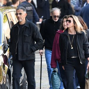 Roschdy Zem et sa compagne Sarah Poniatowski - Obsèques de Nathalie Baye en l'église Saint-Sulpice à Paris le 23 avril 2026. Clement Prioli / Bestimage
