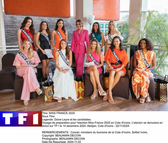 Voyage de préparation pour l'élection de la prochaine Miss France en Cote d'Ivoire. L'élection se déroulera en direct sur TF1. Abidjan, Cote d'Ivoire
