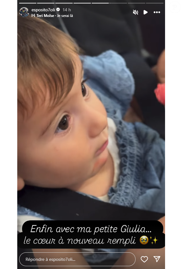 Le 21 septembre, Olivier Esposito se réjouit d'enfin retrouver Giulia, la petite dernière de la famille âgée de 8 mois.

Olivier Esposito (Familles nombreuses) retrouve sa fille Giulia, après l'annonce du divorce avec Tiffanie.