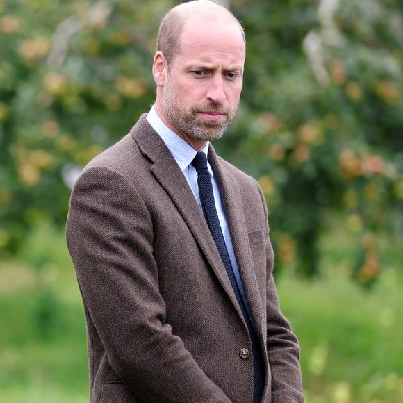Le prince William, prince de Galles, visite les vergers de Long Meadow lors d'une visite à la cidrerie Long Meadow, le 14 octobre 2025 à Craigavon, en Irlande du Nord. Photo par GOFF  / BESTIMAGE