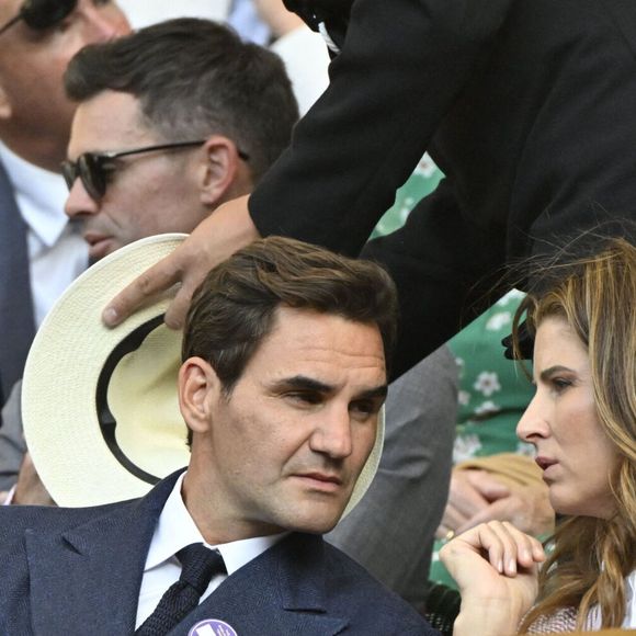 Roger Federer et sa femme Mirka assistent au tournoi de tennis de Wimbledon le 7 juillet 2025. © Chryslene Caillaud / PsnewZ / Bestimage