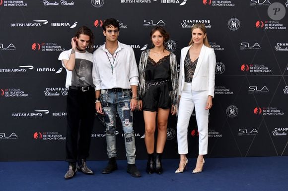 Nicolas Anselmo, Mikaël Mittelstadt, Zoï Sévérin et Sabine Perraud au photocall de la cérémonie d'ouverture de la 61ème édition du Festival de Télévision de Monte-Carlo au Grimaldi Forum, à Monaco, le 17 juin 2022. © Bruno Bebert/Bestimage
