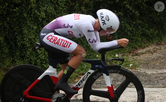 Cédrine Kerbaol de CERATIZIT-WNT Pro Cycling lors du Tour de France Femmes avec Zwift, Étape 8, contre-la-montre, Pau - Pau (22,6 Km) le 30 juillet 2023 en France. Photo by Laurent Lairys/ABACAPRESS.COM