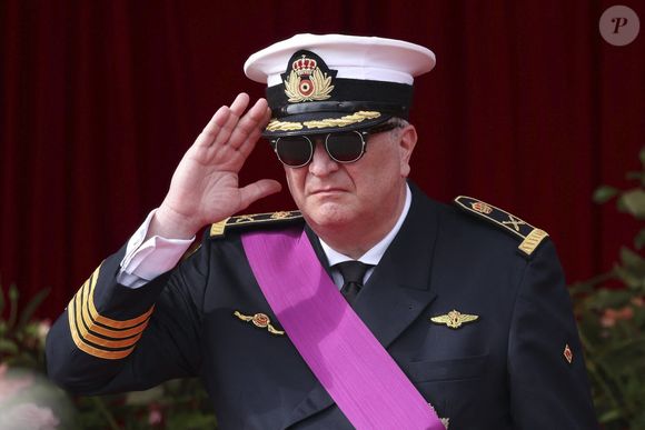 Le prince Laurent de Belgique - La famille royale de Belgique lors de la parade militaire pour la Fête Nationale belge à Bruxelles. Le 21 juillet 2024. © Photonews / Bestimage